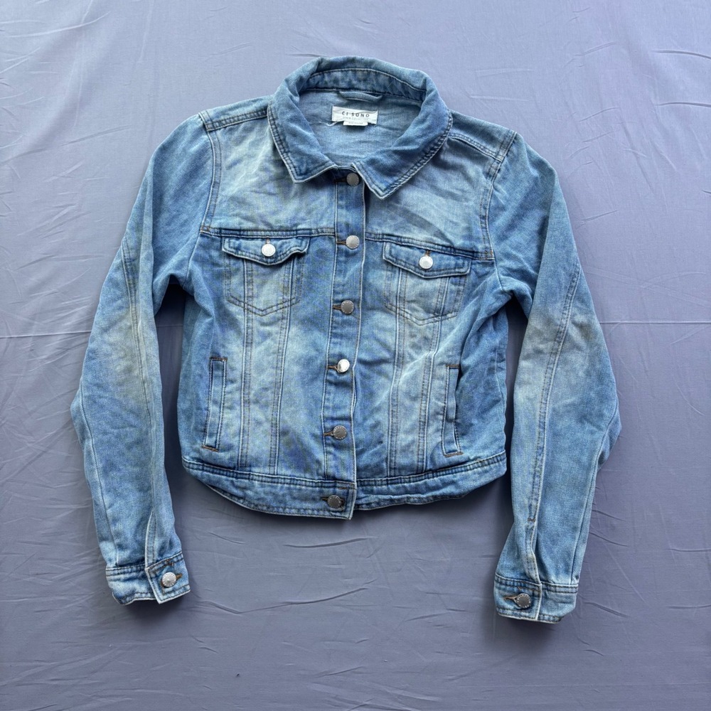 Ci Sono Denim Collection Light Wash Trucker Jacket Medium Blue Jean Coat